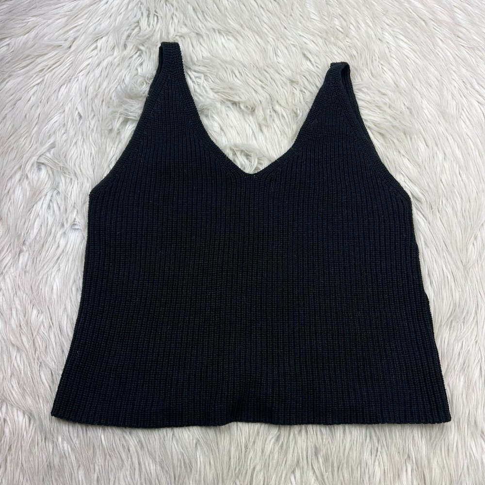 Sage & Citrus Women's Black V-Neck Knit Tank / Sweater Vest